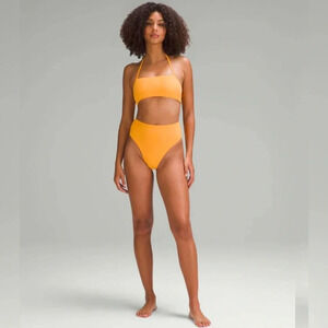 Lululemon NWT Set Ribbed Hi-Waist Skimpy-Fit Swim Bottom & Halter Cross-back Top